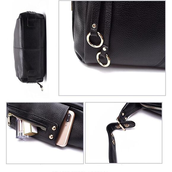 New European Minimalist Vegan Leather Shoulder Messenger Bag in Blue - Picture 4 of 13